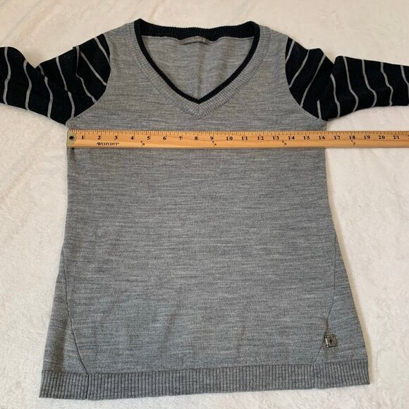 Smartwool mixed print lightweight v-neck‎ gray black pullover sweater - Picture 10 of 11